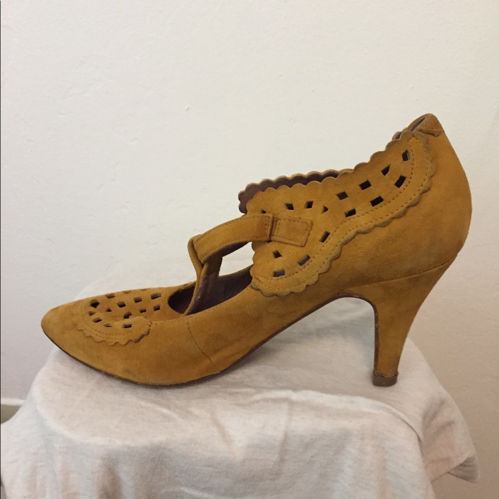 Mustard yellow shoes